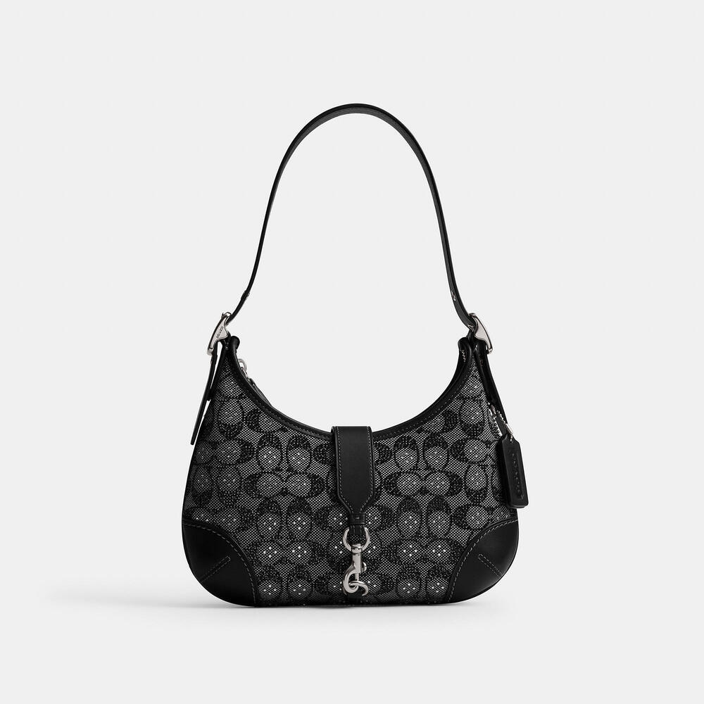 Coach Hamptons Hobo Bag In Crystal Signature Jacquard